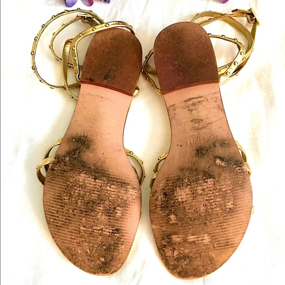 🌻Colin Stuart Gold Leather Gladiator Sandal (7)🌻 - Picture 8 of 9